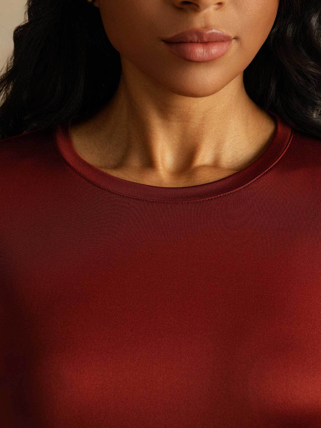 Women's Pure Silk Long Sleeve Round Neck Top