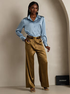 Women's 19 Momme Silk Long Sleeves Button-Up Shirt
