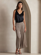 19Momme Silk Sleeveless V Neck Women's Tank Top with V Back Design