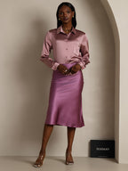 Women's 19 Momme Silk Long Sleeves Button-Up Shirt