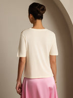 Pure Silk V-Neck Women's T-Shirt