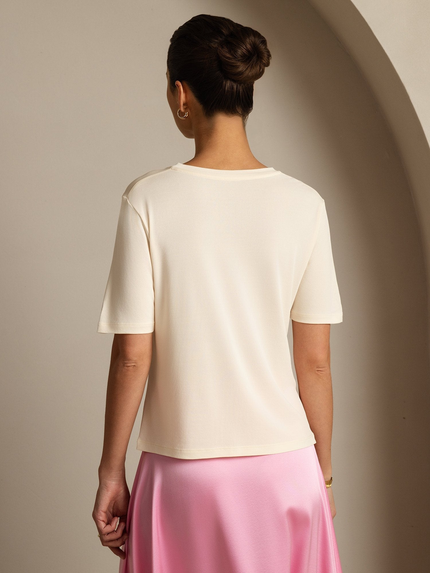 Pure Silk V-Neck Women's T-Shirt