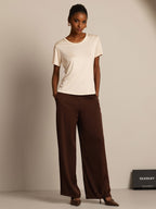 Women's Pure Silk Short Sleeve Round Neck T-Shirt