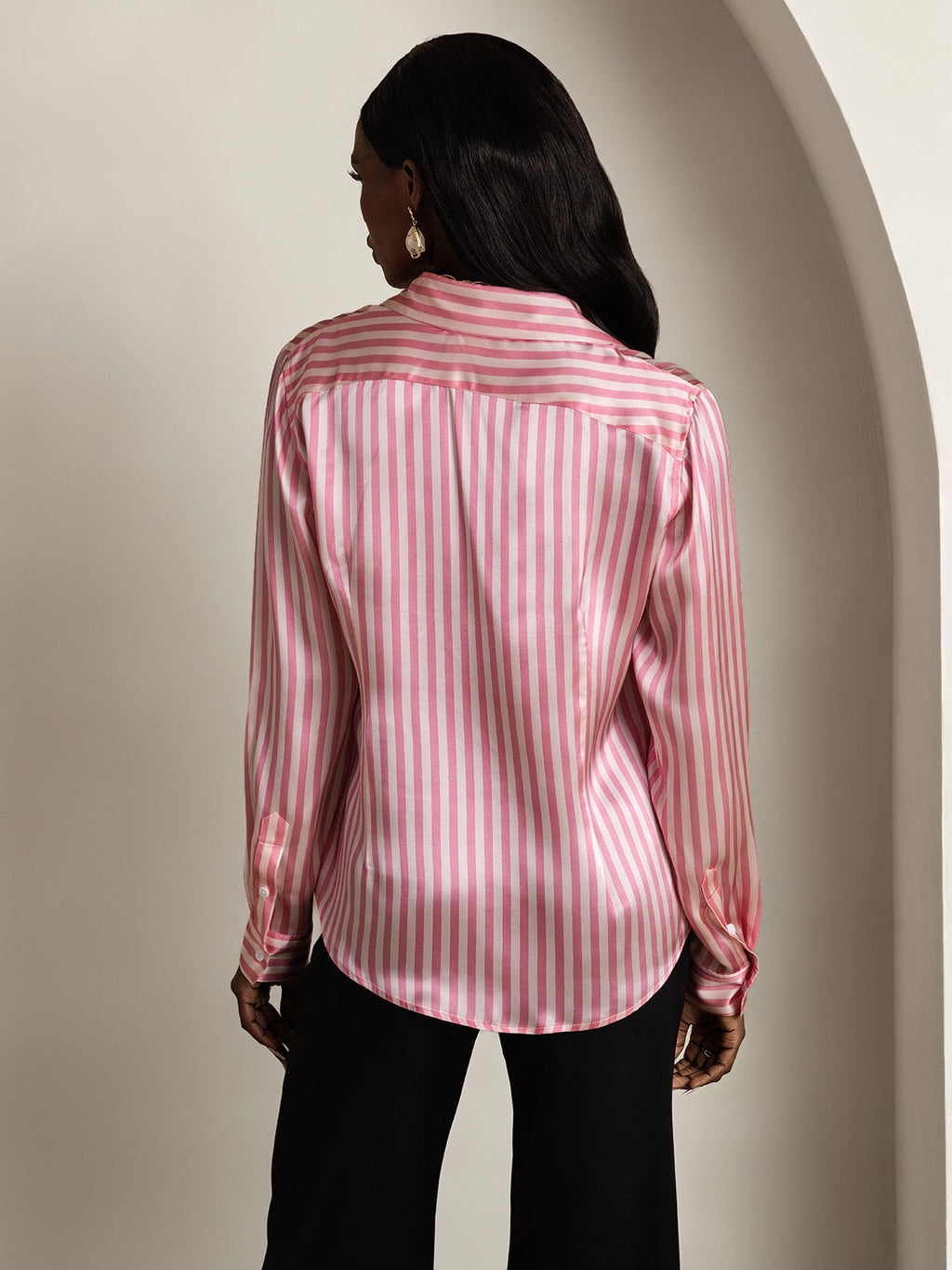 Women's 19 Momme Silk Long Sleeves Button-Up Shirt