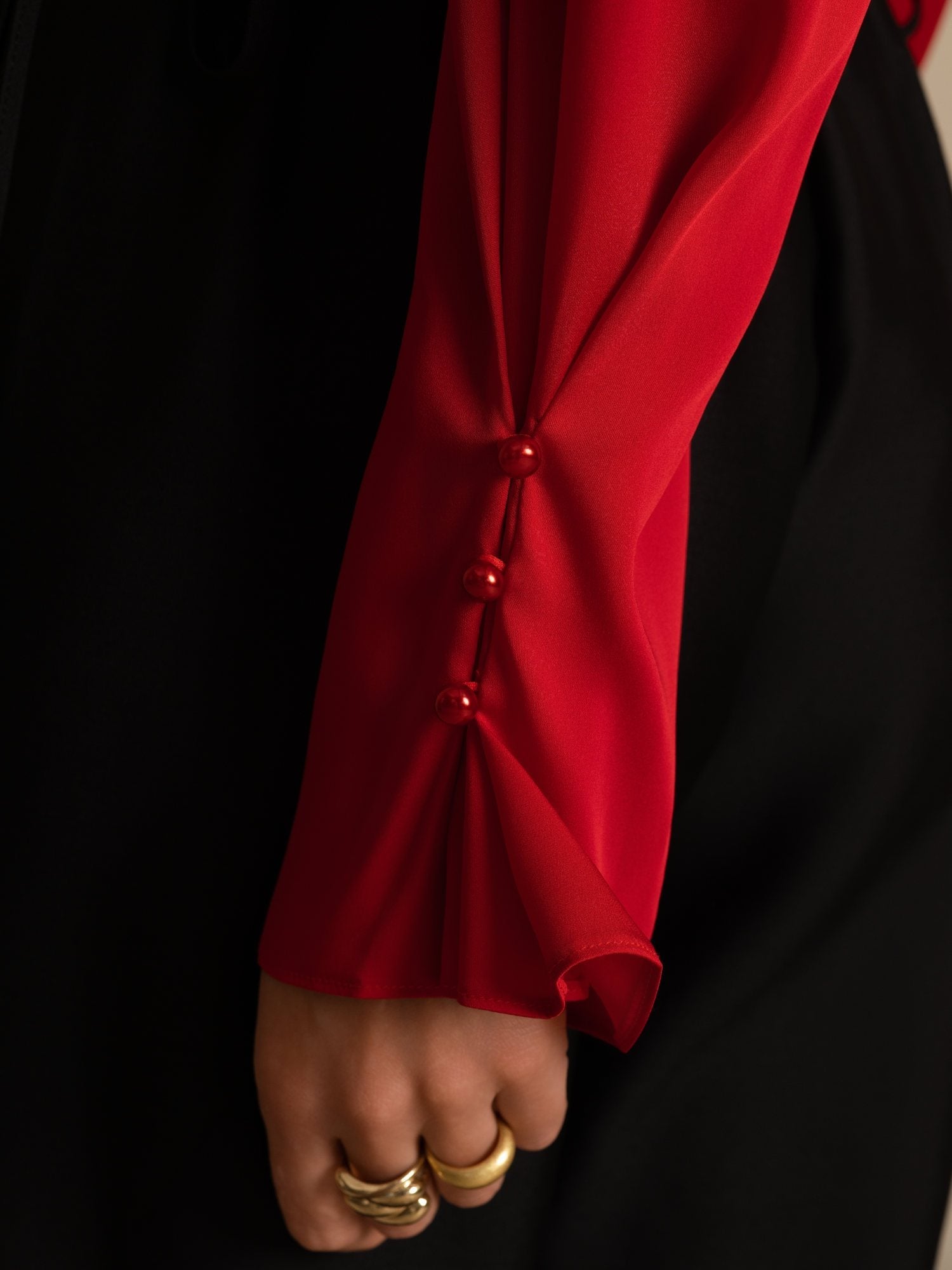 19Momme Silk Women's V Neck Long Sleeve Blouse With 3D Rose Detail