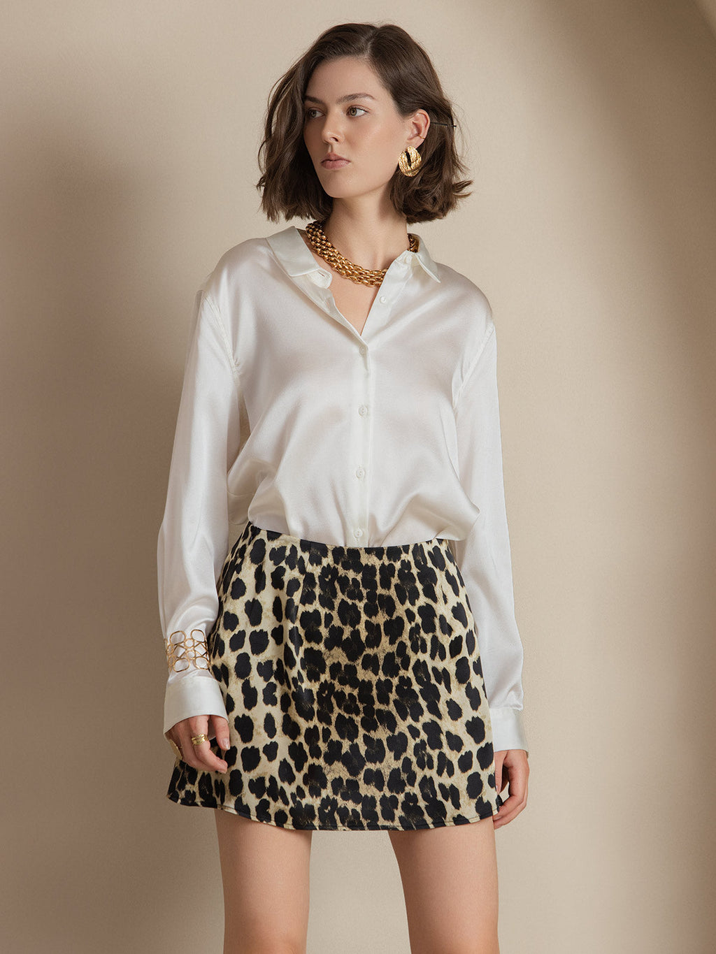 Women's 19 Momme Silk Long Sleeves Button-Up Shirt