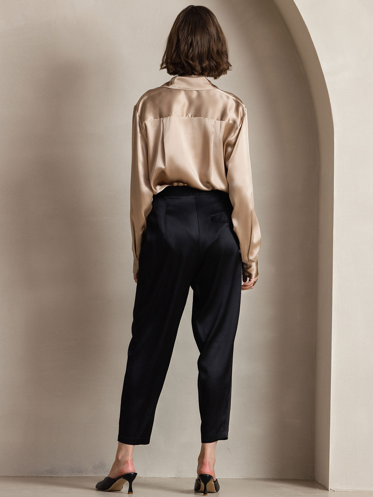 Women's 19 Momme Silk Long Sleeves Button-Up Shirt