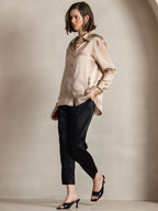 Women's 19 Momme Silk Long Sleeves Button-Up Shirt