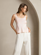 19Momme Silk Sleeveless U Neck Women's Tank Top
