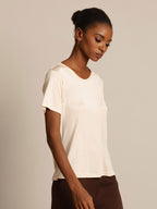 Women's Pure Silk Short Sleeve Round Neck T-Shirt