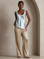 19Momme Silk Sleeveless U Neck Women's Tank Top