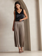 19Momme Silk Sleeveless V Neck Women's Tank Top with V Back Design