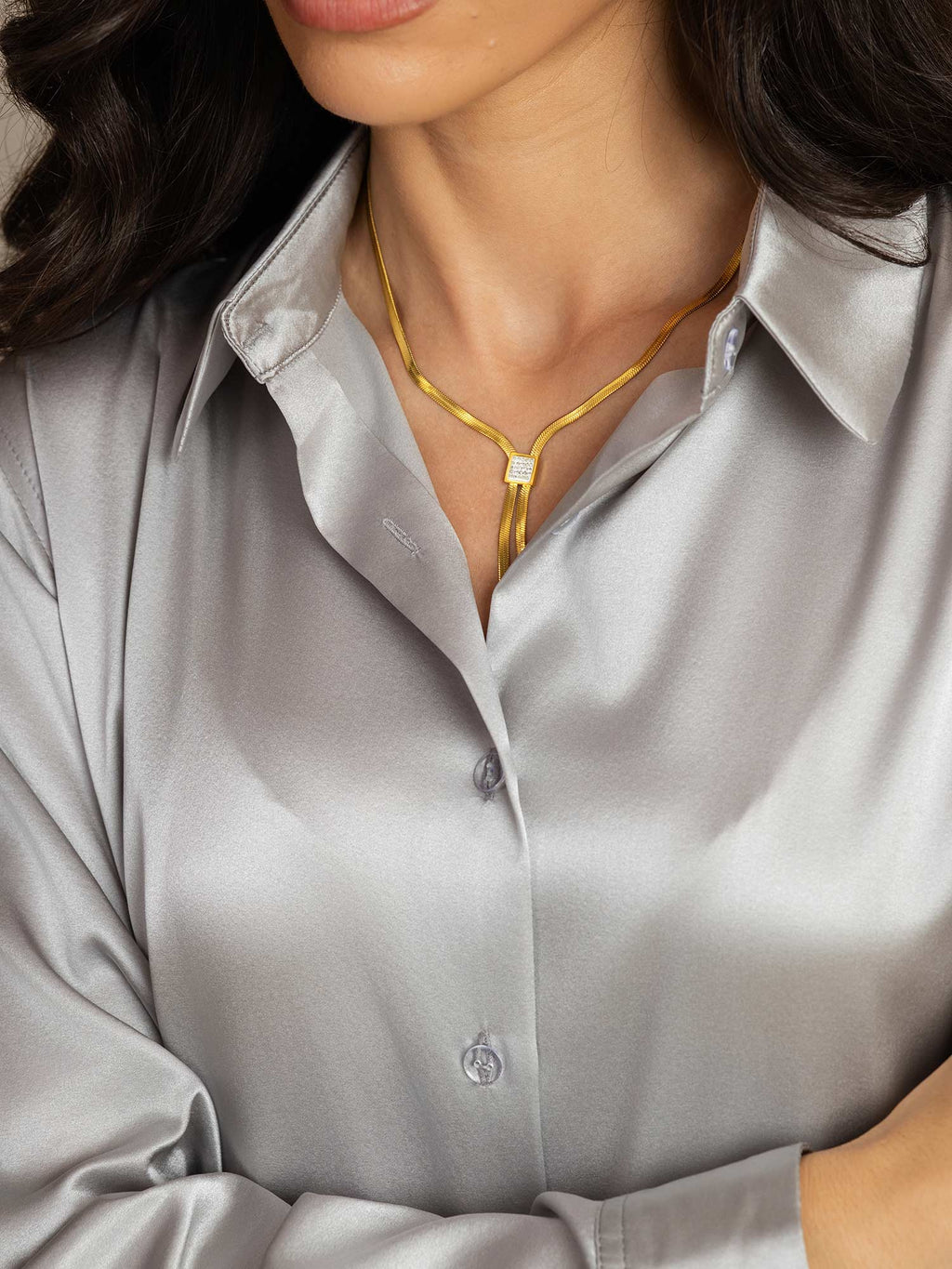 Women's 19 Momme Silk Long Sleeves Button-Up Shirt