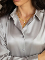 Women's 19 Momme Silk Long Sleeves Button-Up Shirt