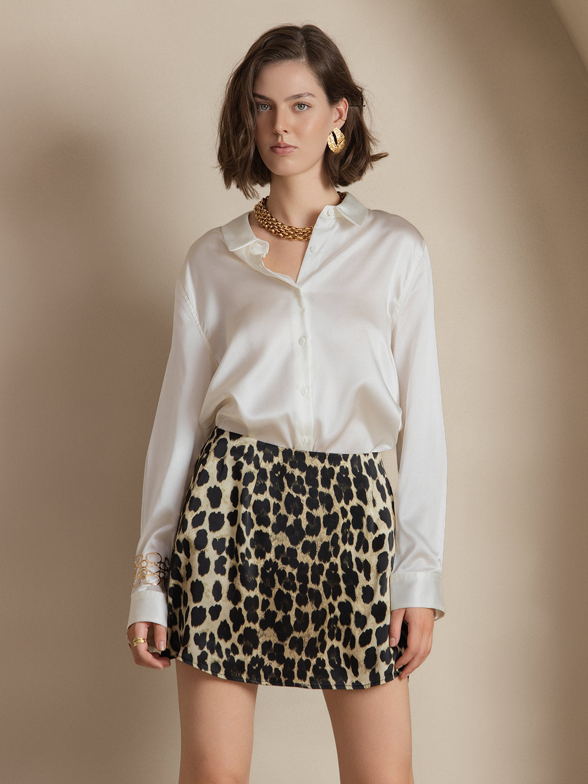 Women's 19 Momme Silk Long Sleeves Button-Up Shirt