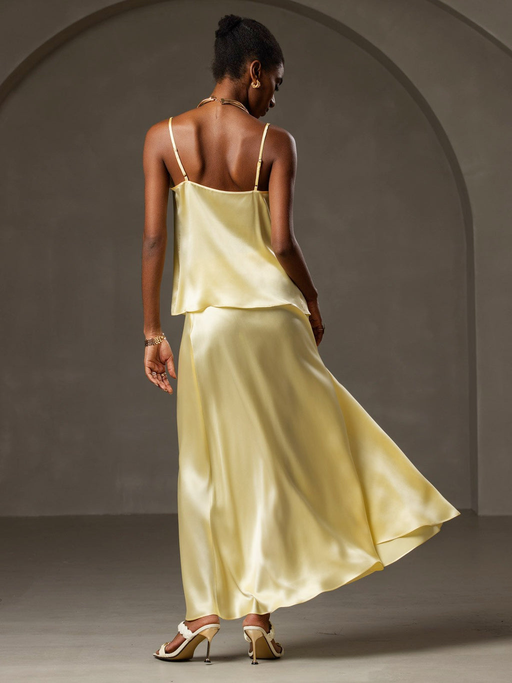 19Momme Silk Cowl Neck Camisole Top