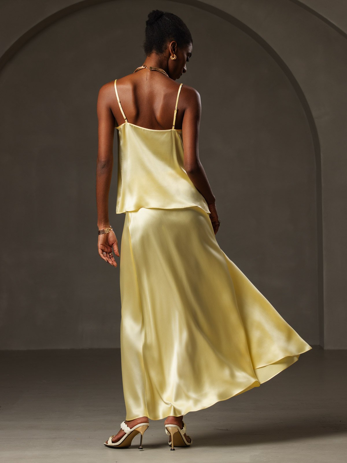 19Momme Silk Cowl Neck Camisole Top