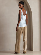 19Momme Silk Sleeveless U Neck Women's Tank Top