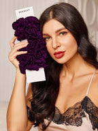 10Pcs Bundle Pure Silk Classic Hair Scrunchies - 2cm