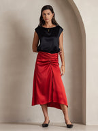 19Momme Silk Cap Sleeve Round Neck Women's Top
