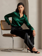 Women's 19 Momme Silk Long Sleeves Button-Up Shirt