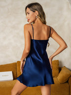 100% Mulberry Silk Spaghetti Strap Short Nightgown