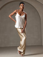 100% Mulberry Silk Spaghetti Strap V Neck Camisole Top