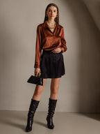 Women's 19 Momme Silk Long Sleeves Button-Up Shirt