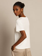 Women's Pure Silk Short Sleeve Round Neck T-Shirt