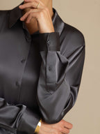 Women's 19 Momme Silk Long Sleeves Button-Up Shirt
