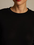 Women's Pure Silk Long Sleeve Round Neck Top