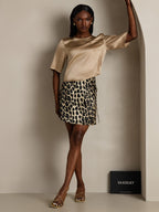 100% Mulberry Silk Women's Blouse Short Sleeve Boxy Crop Top