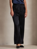 19Momme Silk High Waist Wide Leg Pleated Women's Pants