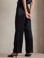 19Momme Silk High Waist Wide Leg Pleated Women's Pants