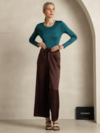 100% Mulberry Silk Wide Leg Women's Pants