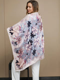 100% Mulberry Silk Floral Pattern Square Scarf / Shawl 86x86cm