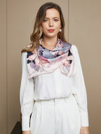 100% Mulberry Silk Floral Pattern Square Scarf / Shawl 86x86cm