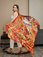 100% Mulberry Silk Printed Rectangle Scarf / Shawl 175x105cm