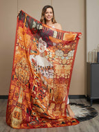 100% Mulberry Silk Printed Rectangle Scarf / Shawl 175x105cm