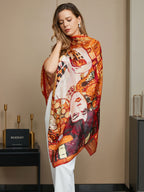 100% Mulberry Silk Printed Rectangle Scarf / Shawl 175x105cm