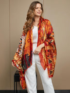 100% Mulberry Silk Printed Rectangle Scarf / Shawl 175x105cm
