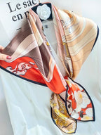 Elegant Florals 100% Mulberry Silk Square Scarf 88x88cm