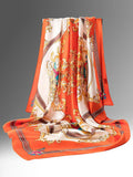 Orange Harmony Silk Square Scarf 110