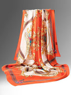 Orange Harmony Silk Square Scarf 110