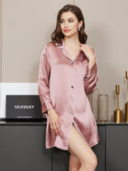 Pure Silk Classic Button Up Nightshirt