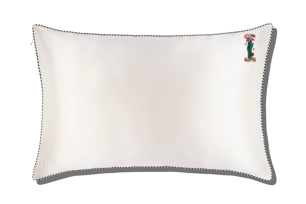Initial Collection White Queen Zippered Pillowcase