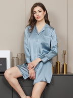 Pure Silk Classic Button Up Nightshirt