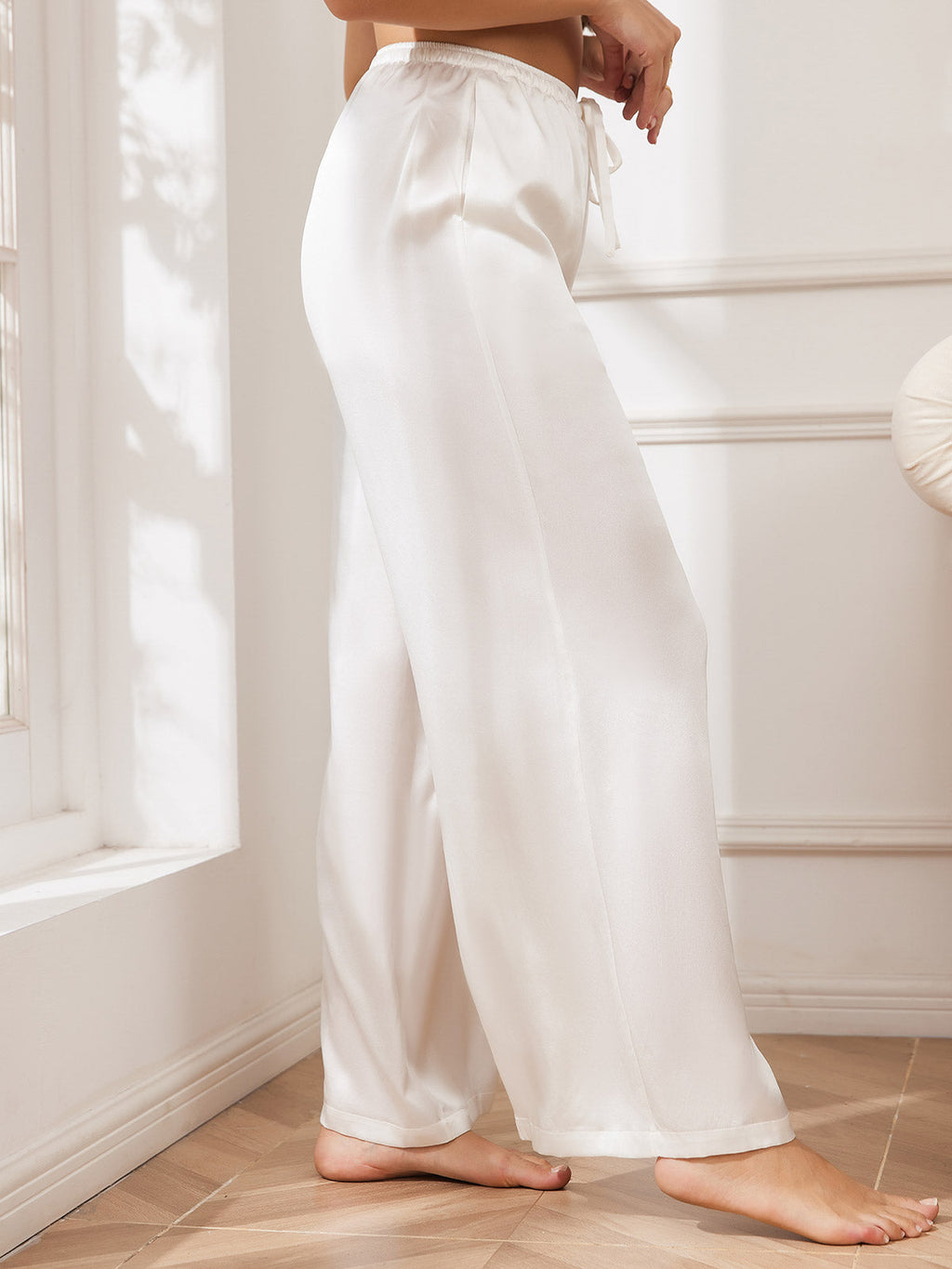 100% Mulberry Silk Wide Leg Women's Pants