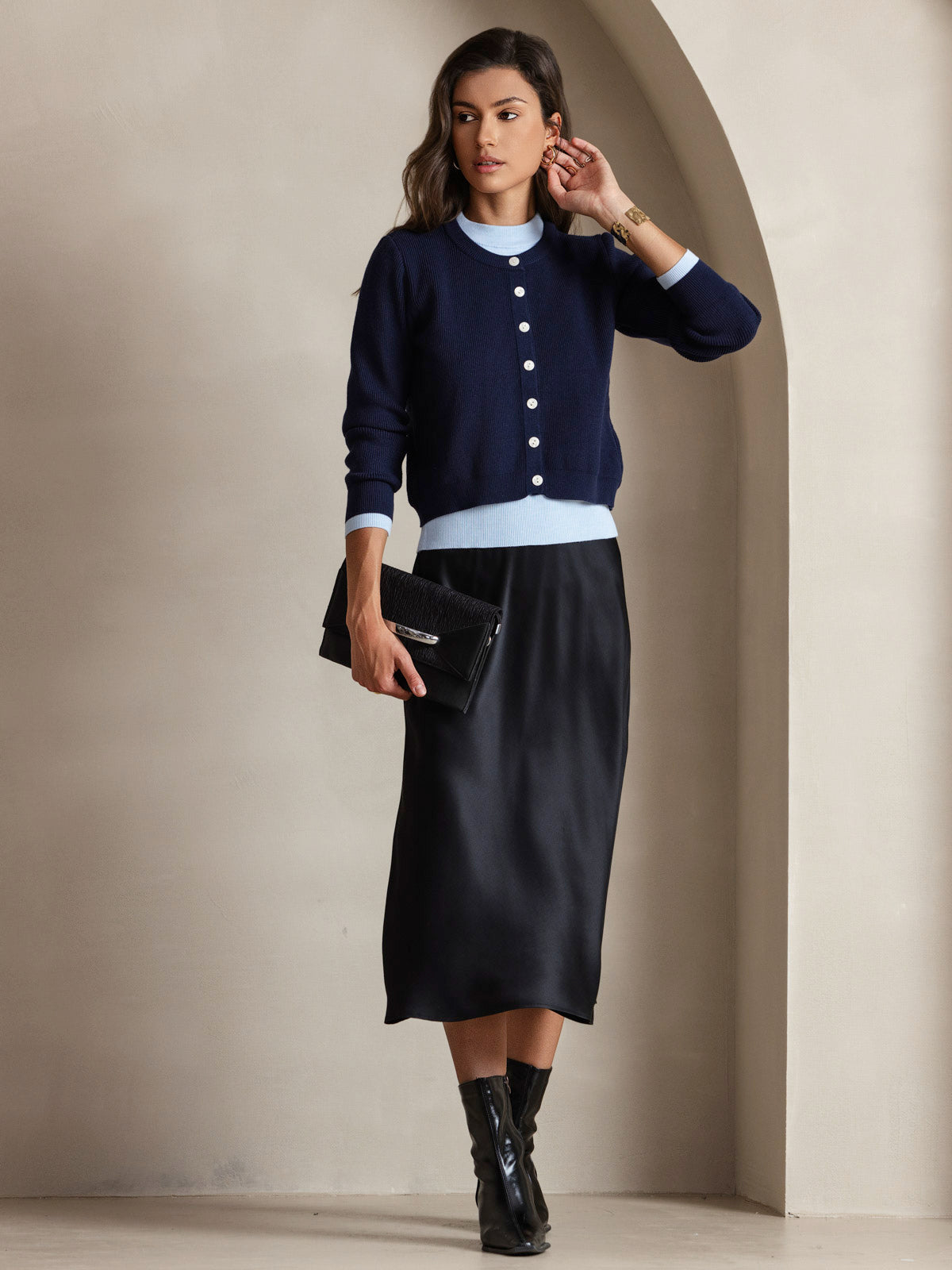 100% Mulberry Silk Spaghetti Strap Midi Long Dress