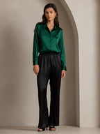 Women's 19 Momme Silk Long Sleeves Button-Up Shirt